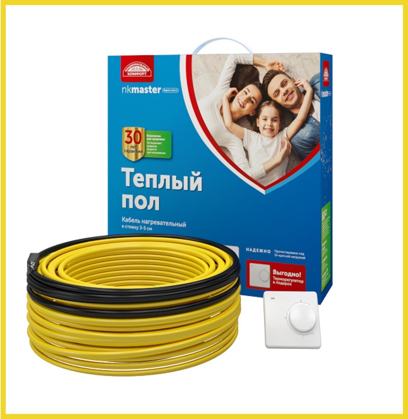 Кабель нагревательный "Национальный комфорт" Мастер БНК 21,0 м/300 Вт с терморегулятором